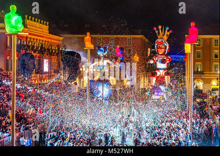 France. Alpes-Maritimes (06) Nice. Carnival of nice king of space. Carnivalesque Corso illuminated. The chariot of the king of space Stock Photo