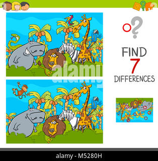 wild animals differences game Stock Photo - Alamy