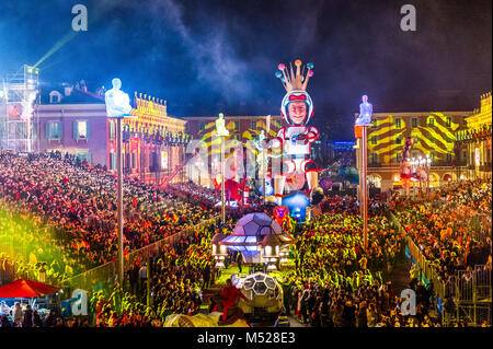 France. Alpes-Maritimes (06) Nice. Carnival of nice king of space. Carnivalesque Corso illuminated. The chariot of the king of space Stock Photo