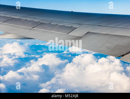 the view from the window of a passenger plane Stock Photo