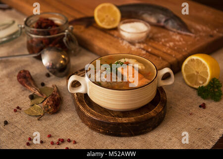 fish soup composition Stock Photo