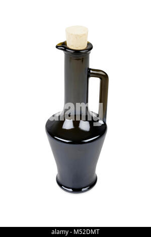 brown glass bottle for olive oil, isolated Stock Photo