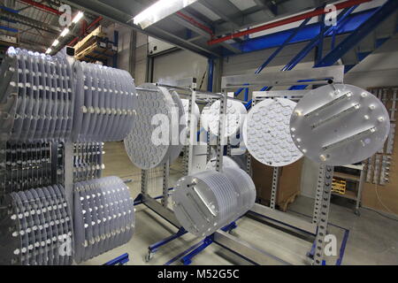 LED lights in manufacturing Stock Photo