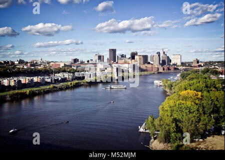 The MInnesota State Capital city of St. Paul situated along the Mississippi River. Stock Photo