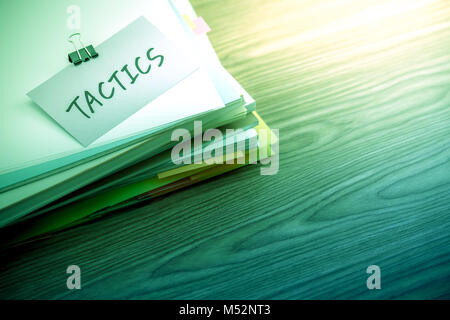 Tactics; The Pile of Business Documents on the Desk Stock Photo