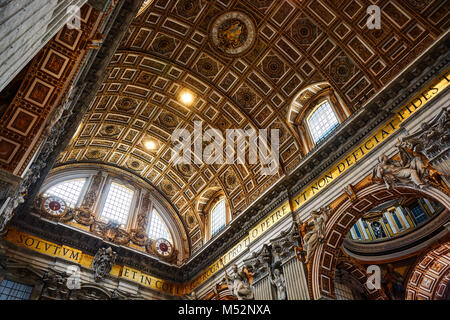 VATICAN CITY, VATICAN - MAY 17, 2017: Interior view of the Basilica of Saint Peter in the Vatican. Stock Photo