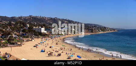 Main Beach and the ocean in Laguna Beach Stock Photo