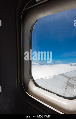 porthole view inside Stock Photo