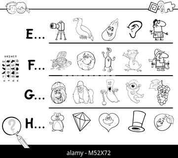 first letter of a word coloring page Stock Photo - Alamy