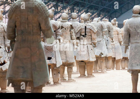 xian terracotta army from behind Stock Photo