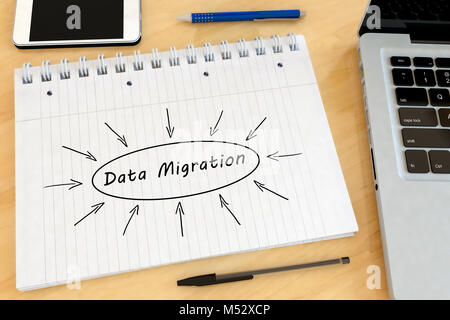 Data Migration text concept Stock Photo