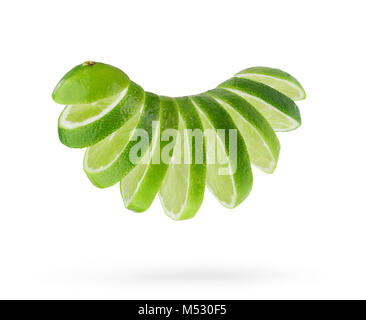 sliced  fresh lime Stock Photo