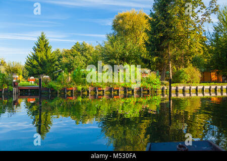 Hortillonnages floating gardens amiens france with sun Stock Photo