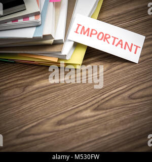Important; The Pile of Business Documents on the Desk Stock Photo