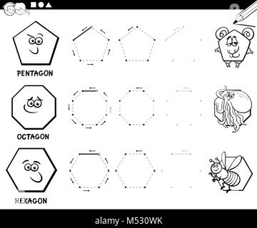draw geometric shapes coloring page Stock Photo