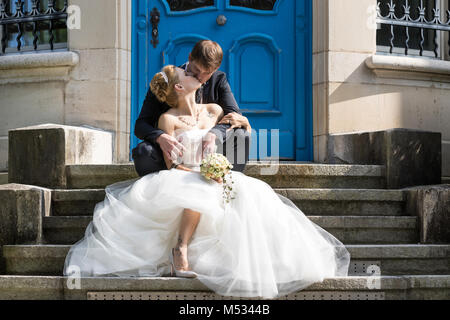 Young bride and groom Stock Photo