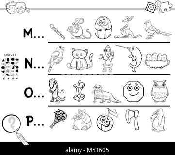 first letter of a word coloring page for kids Stock Photo