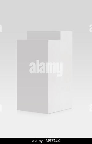 two white paper boxes isolated Stock Photo