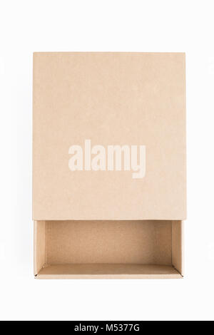 empty brown paper box isolated Stock Photo