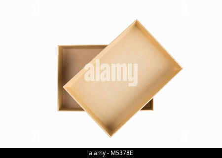 empty brown paper box isolated Stock Photo