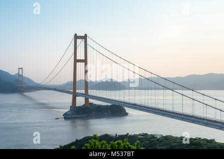 zhoushan xihoumen bridge at dusk Stock Photo