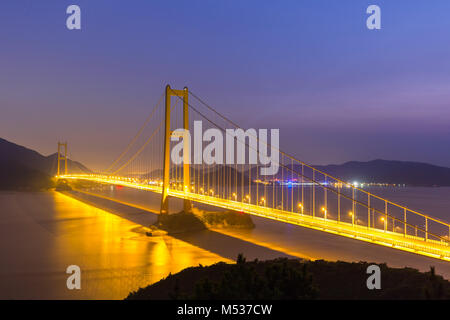 zhoushan xihoumen bridge night view Stock Photo