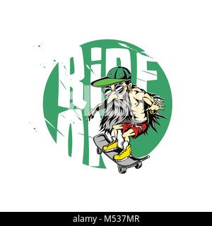 Riding sketeboard vector illustration design. Stock Vector