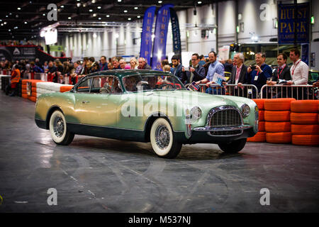 1953 Chrysler Thomas Special Coupe by Ghia, driving demonstration at The London Classic Car Show & Historic Motorsport International Show at ExCel Stock Photo