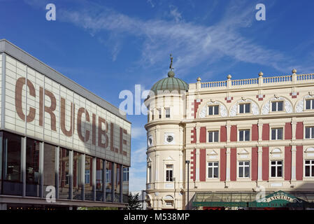 UK,South Yorkshire,Sheffield,Crucible and Lyceum Theatres from Tudor Square Stock Photo