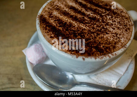 Cup with hot chocolate and a marshmallow Stock Photo