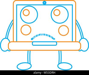 laptop computer sad  emoji icon image  Stock Vector