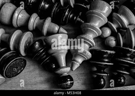 Chess photographed on a chessboard Stock Photo