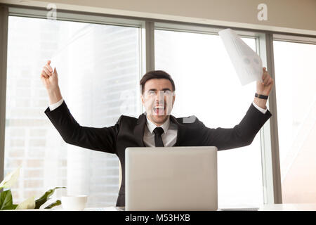 Business leader excited because of great success Stock Photo
