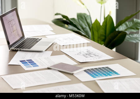 Female and male designers working on color accents Stock Photo