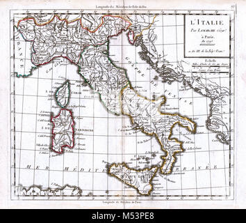 1795 Delamarche Atlas Map - Italy Stock Photo