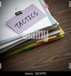 Tactics; The Pile of Business Documents on the Desk Stock Photo