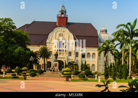 Phetchaburi, Thailand - March 19, 2015: Beautiful Landscape and Architecture of Phra Ramratchaniwet Palace (Wang Ban Peun), former the king Rama 5 pal Stock Photo