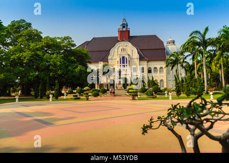 Phetchaburi, Thailand - March 19, 2015: Beautiful Landscape and Architecture of Phra Ramratchaniwet Palace (Wang Ban Peun), former the king Rama 5 pal Stock Photo