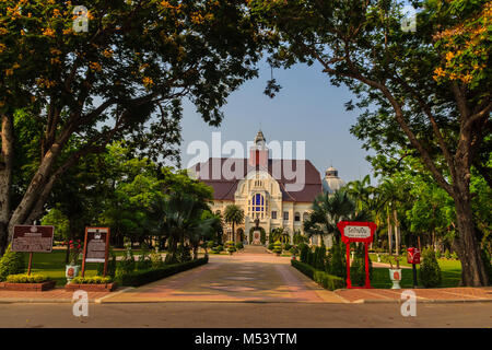 Phetchaburi, Thailand - March 19, 2015: Beautiful Landscape and Architecture of Phra Ramratchaniwet Palace (Wang Ban Peun), former the king Rama 5 pal Stock Photo