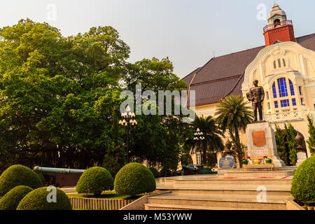 Phetchaburi, Thailand - March 19, 2015: Beautiful Landscape and Architecture of Phra Ramratchaniwet Palace (Wang Ban Peun), former the king Rama 5 pal Stock Photo