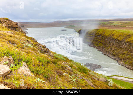 gulfoss waterfall iceland Stock Photo