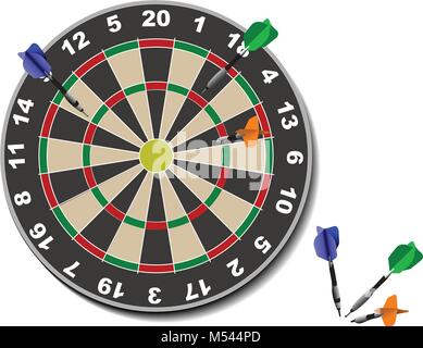 Darts. Office game. Vector illustration Stock Vector