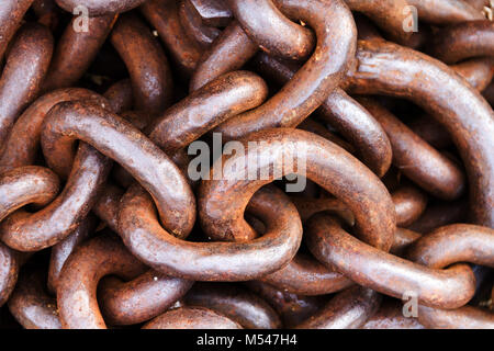 rusty iron chain Stock Photo