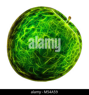 Abstract Green Apple on white Background Stock Photo