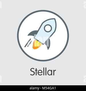 Stellar Virtual Currency Coin. Vector Coin Symbol of XLM. Stock Vector