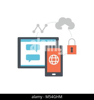 Mobile devices, social media and connectivity Stock Vector