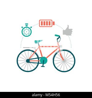 Bicycle and fitness icons: sports, healthy lifestyle and workout concept Stock Vector