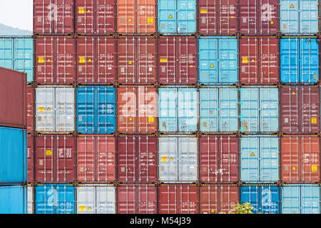 stacked containers background Stock Photo