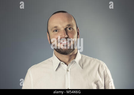 bearded smiling man portrait Stock Photo