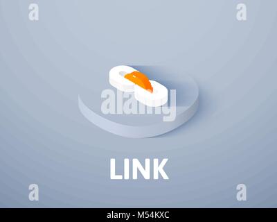 Link isometric icon, isolated on color background Stock Vector